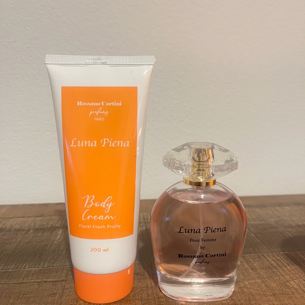 Floral Fresh Body Cream and Perfume Set - Orange and Pink